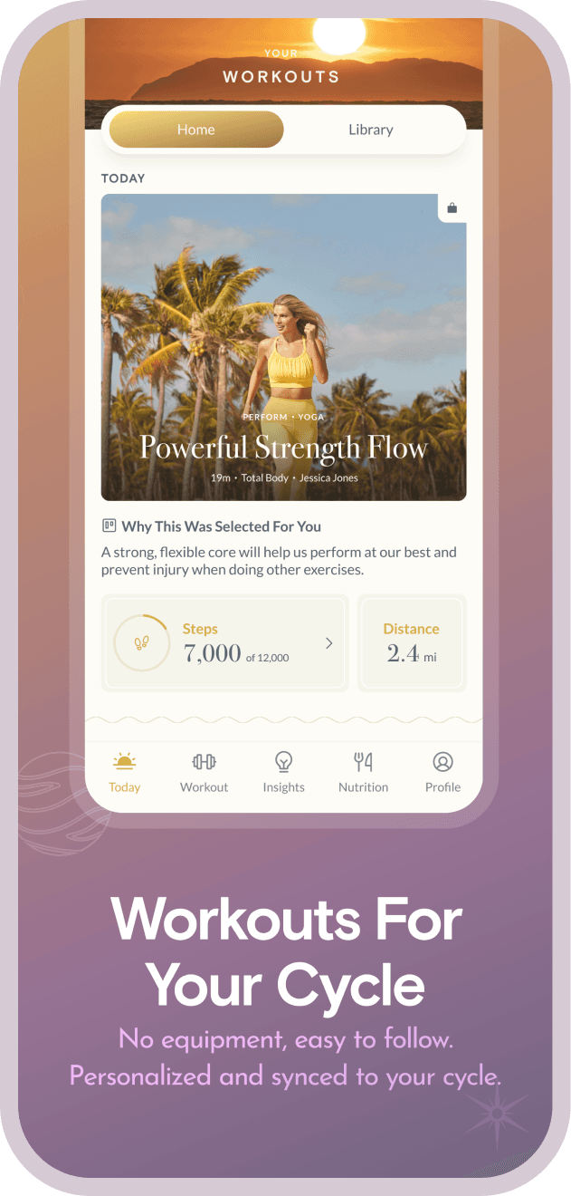 App workout screen